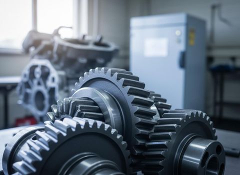 Precision Metal Gears in Industrial Setting