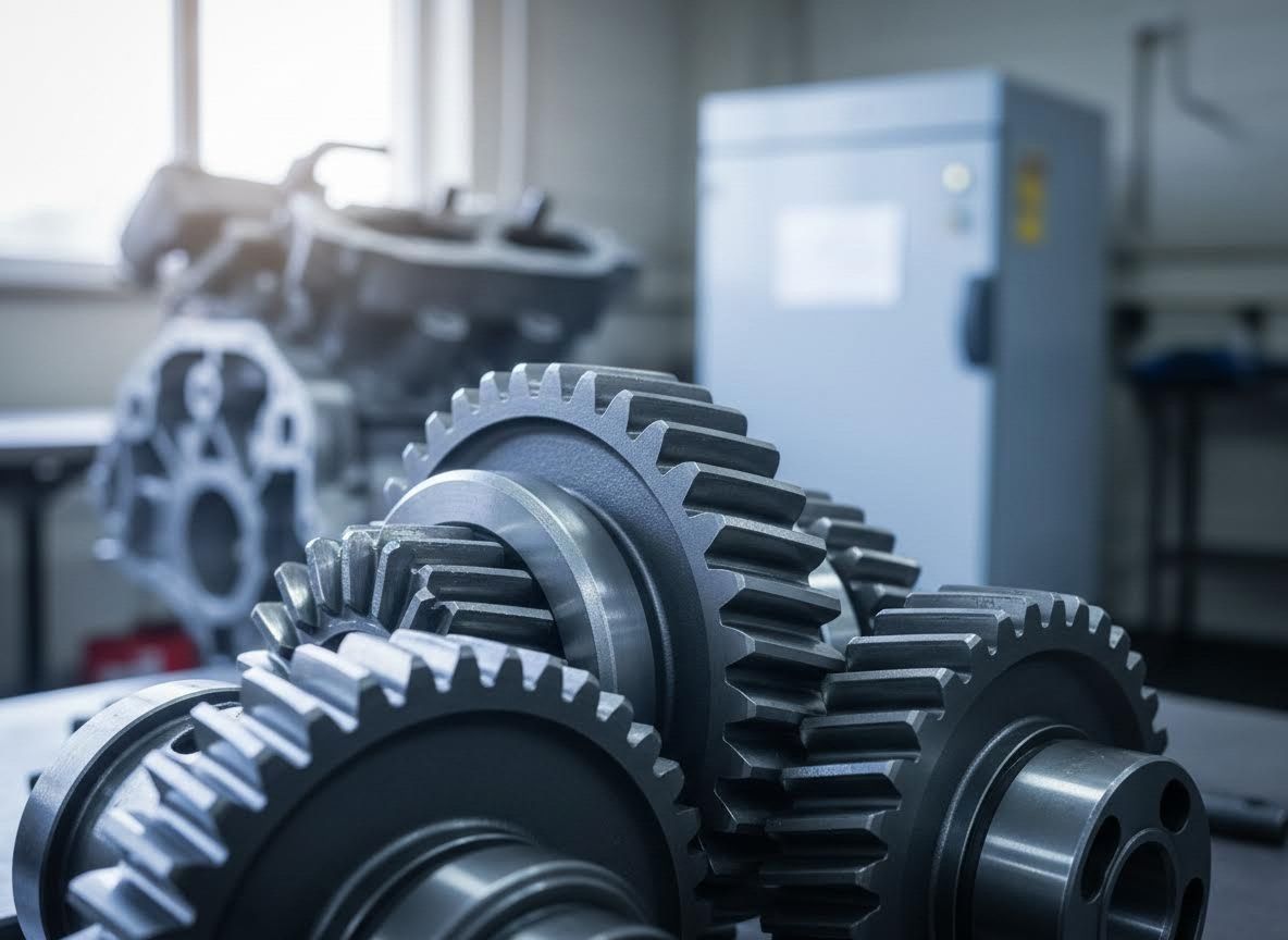 Precision Metal Gears in Industrial Setting