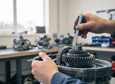 Mechanic measuring gear assembly with caliper