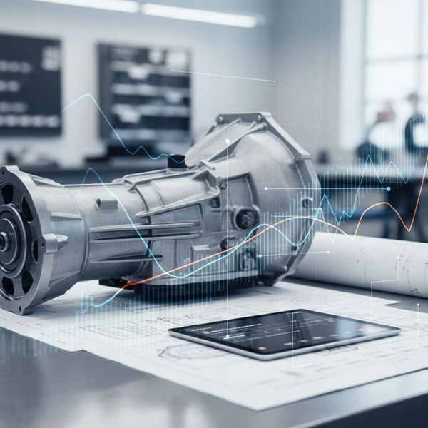 Technical blueprints and performance schematics for a Porsche transmission rebuild.