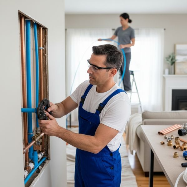 Plumber Fixing Pipes