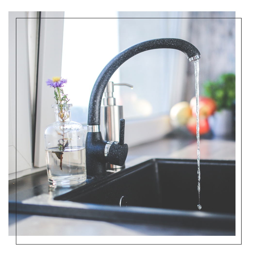 faucet pouring clear water