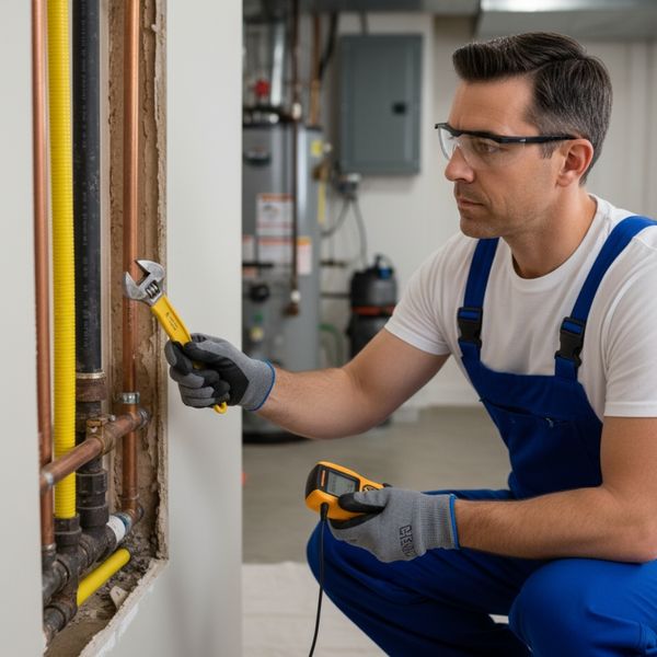 Plumber Fixing Gas Pipes