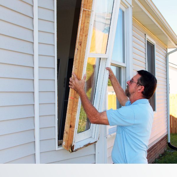 Exterminator removing window to investigate termite damage Termite Control - Image 1.jpg