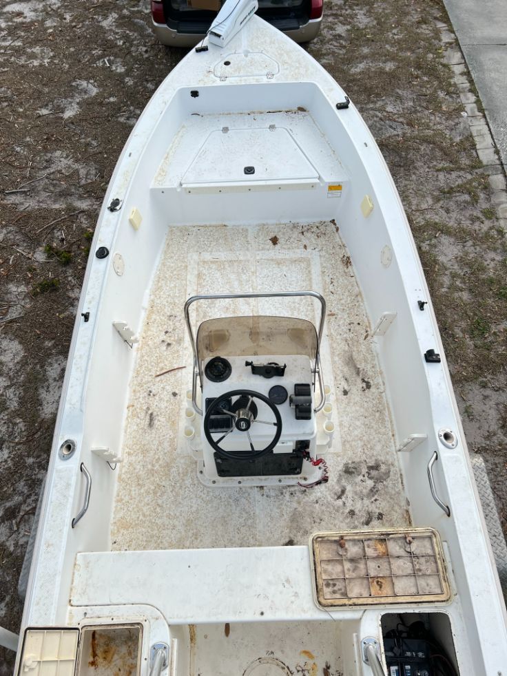 a dirty boat interior