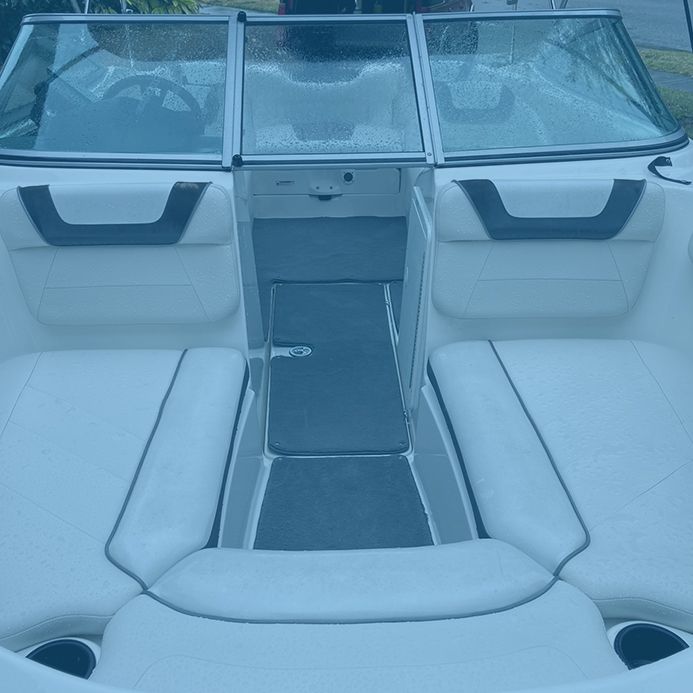 a clean seating area on a boat