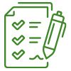 a checklist with a pen icon