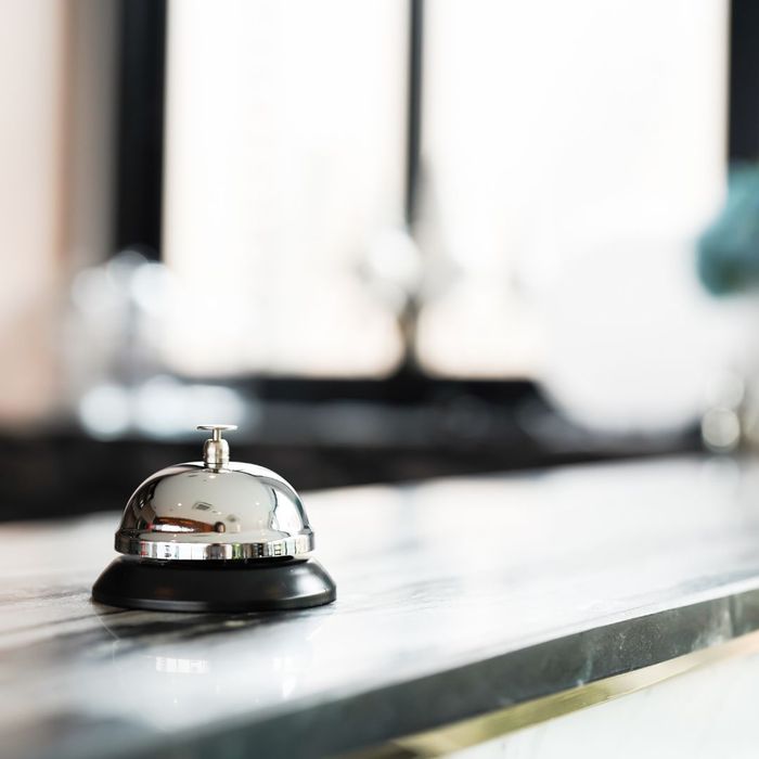 bell on a stone countertop