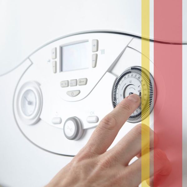 Buttons on a boiler unit.