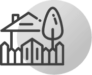 Home and Fence Icon Home and Fence Icon
