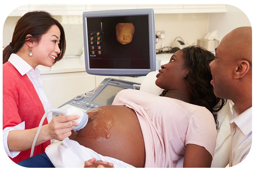 couple at 3d ultrasound appointment