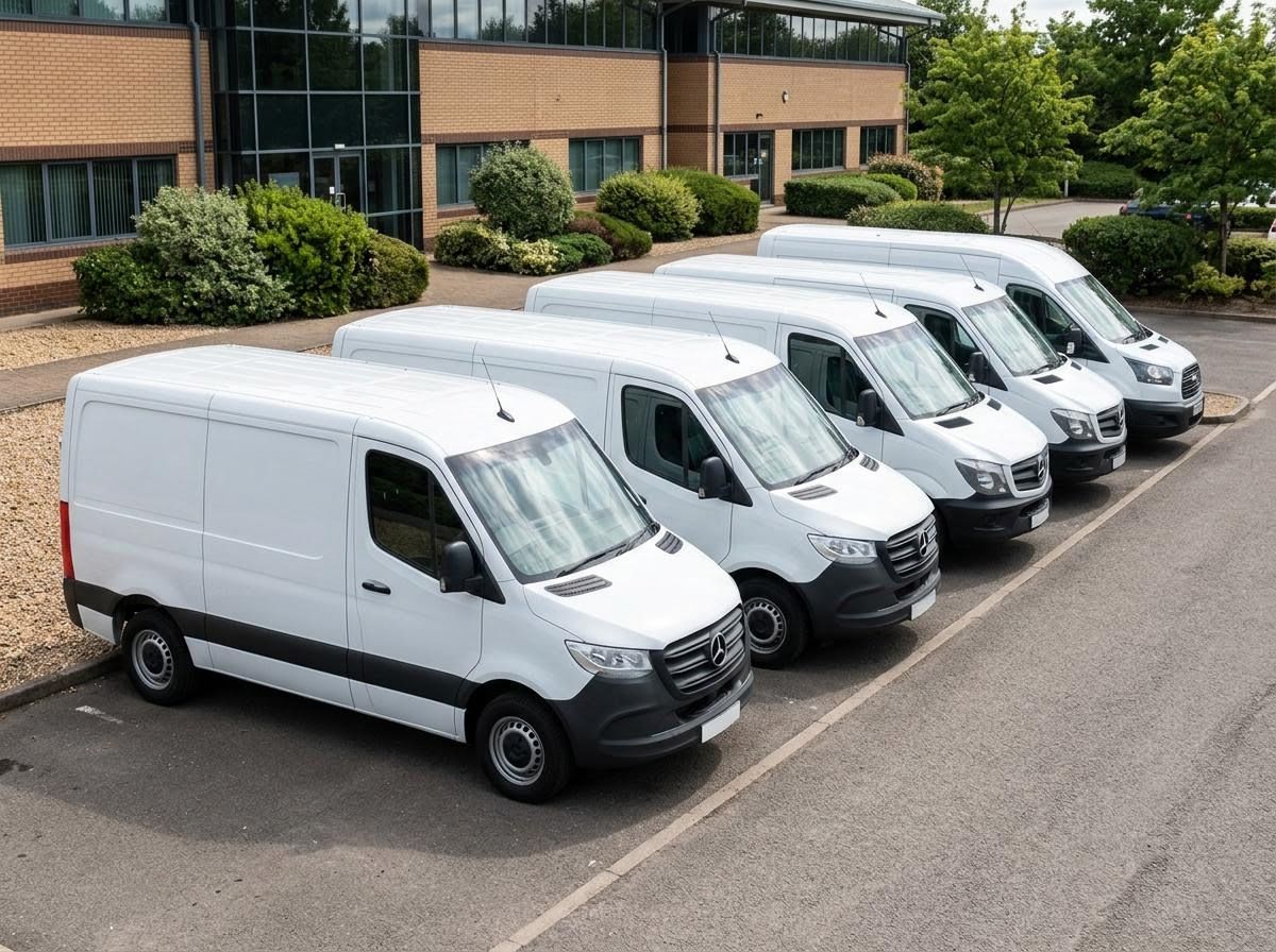 fleet of white vans