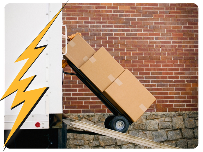 unloading boxes from truck