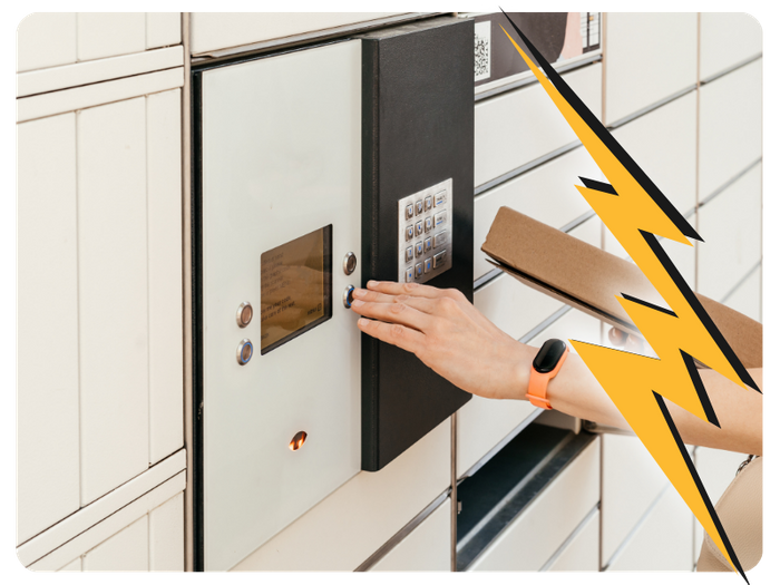 Person opening a delivery parcel box