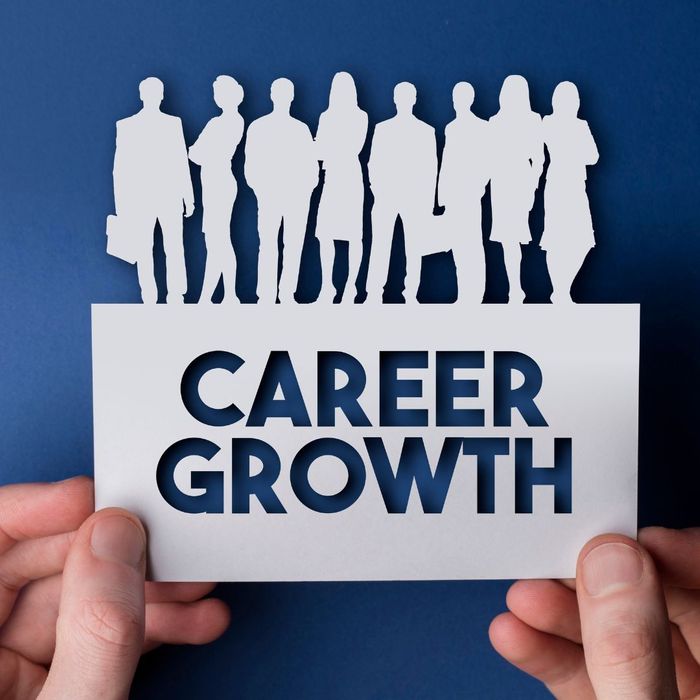 Plaque that says "career growth".