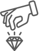 picking up diamond icon — theft concept
