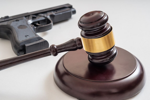 handgun and gavel