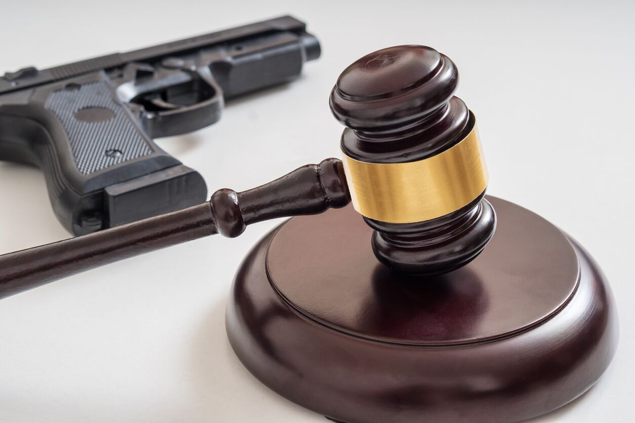 handgun and gavel