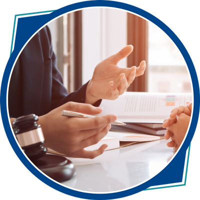 lawyer gesticulating