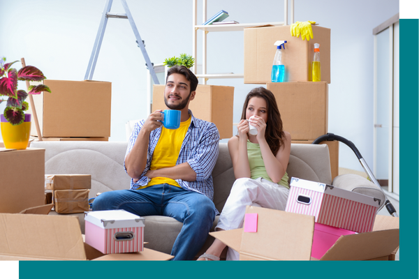 image of a happy couple on moving day