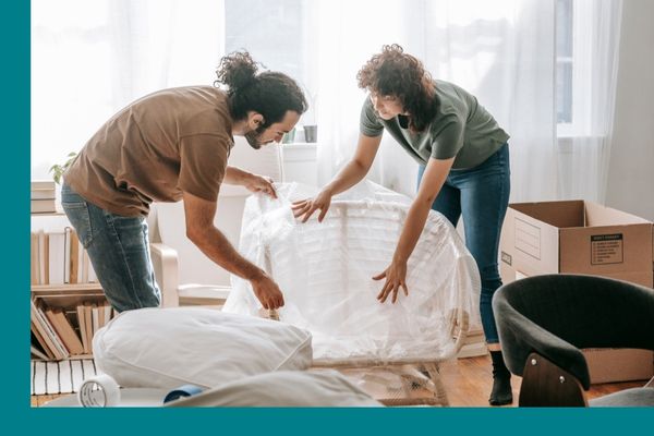 couple packing a chair