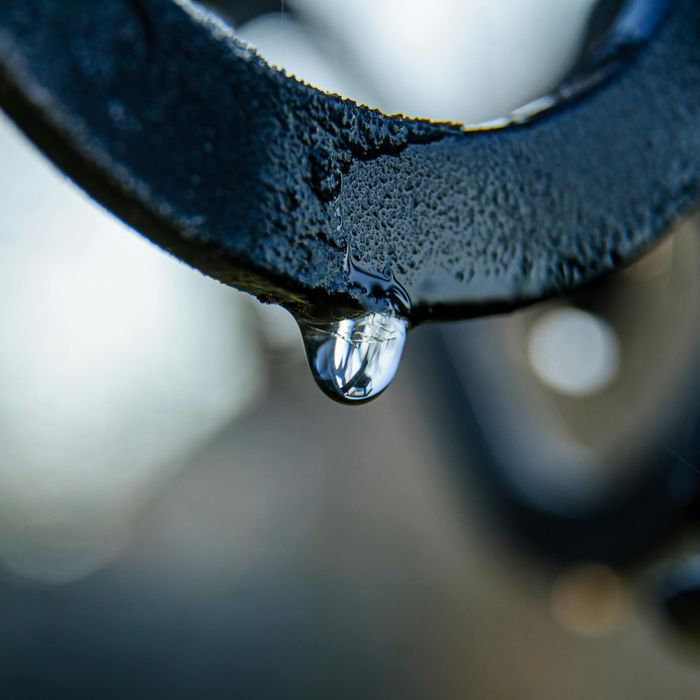 Droplet falling from metal equipment