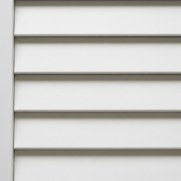 Close-up of a smooth vinyl exterior shutter.