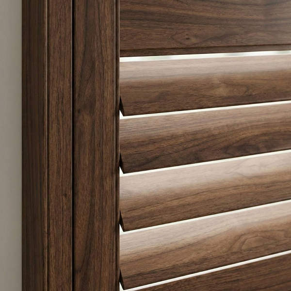 close up of high quality wooden shutters 