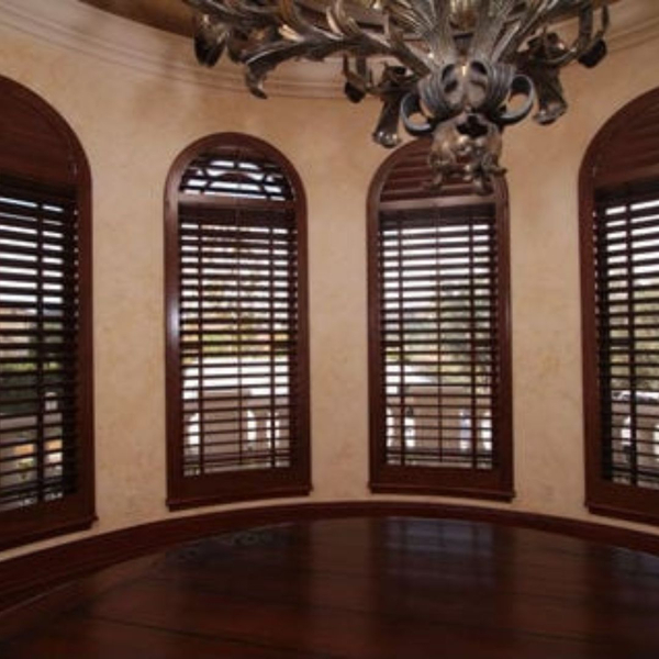 interior dark brown wood windows