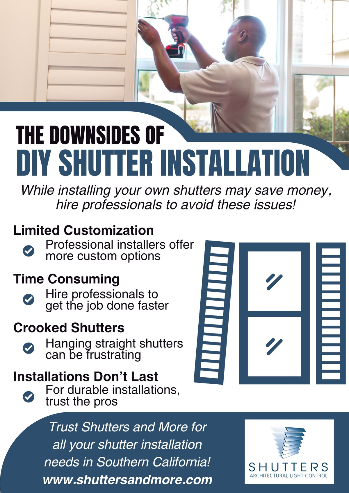 The Risks Of DIY Shutter Installation Infographic