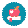 icon of apple and book