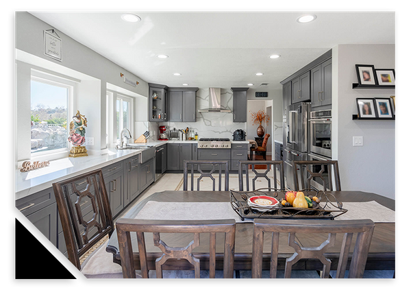 remodeled kitchen and dining room