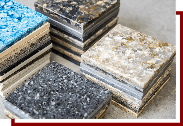 image of various countertop materials