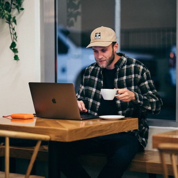 man working on computer