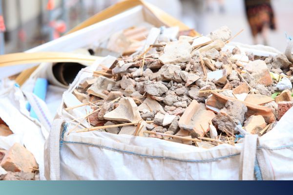 pile of debris in bags