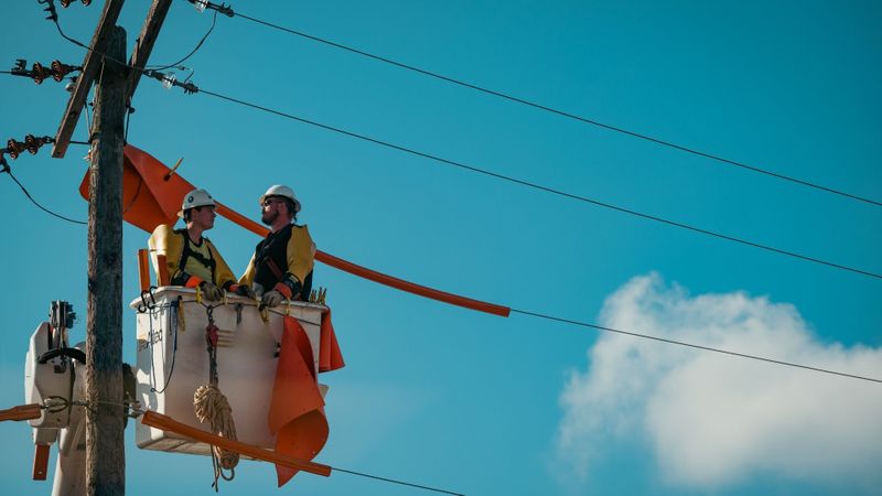 electricians in bucket lift electricians in bucket lift