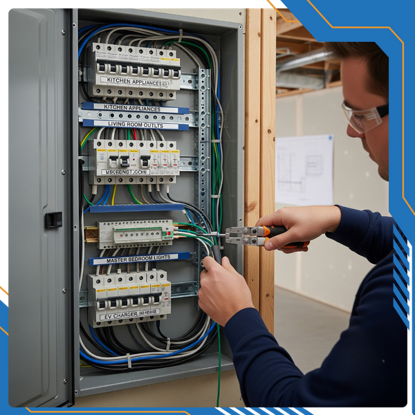 electrician installing electric box electrician installing electric box