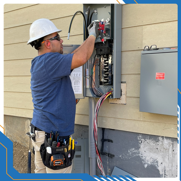 working on electrical panel