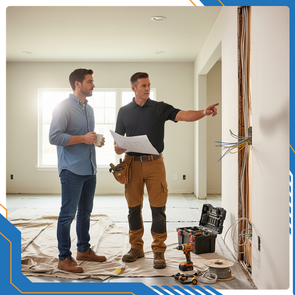 electrician walking through project electrician walking through project