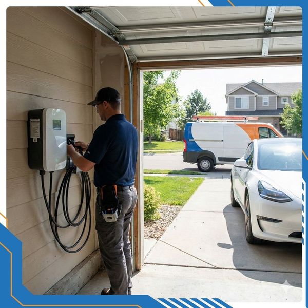 electrician installing a EV charger