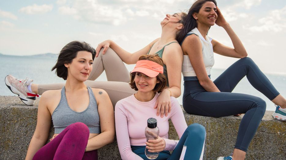 A group of happy fit women after a workout