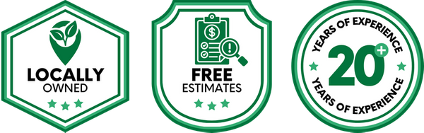Trust Badges:
1: Locally Owned
2: 20+ Years of Experience
3: Free Estimates