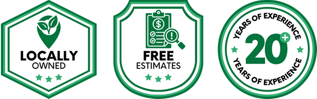 Trust Badges:
1: Locally Owned
2: 20+ Years of Experience
3: Free Estimates