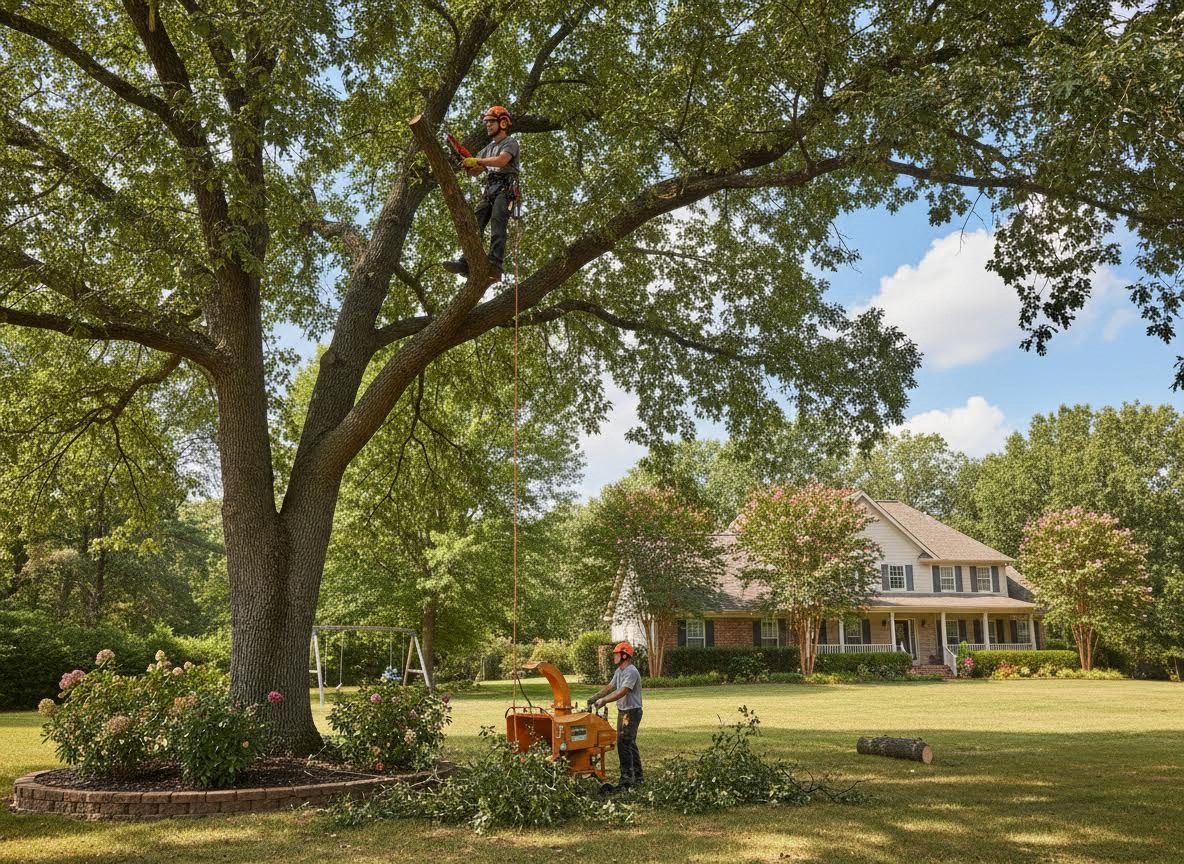 Professional Tree Trimming Service at Residential Home