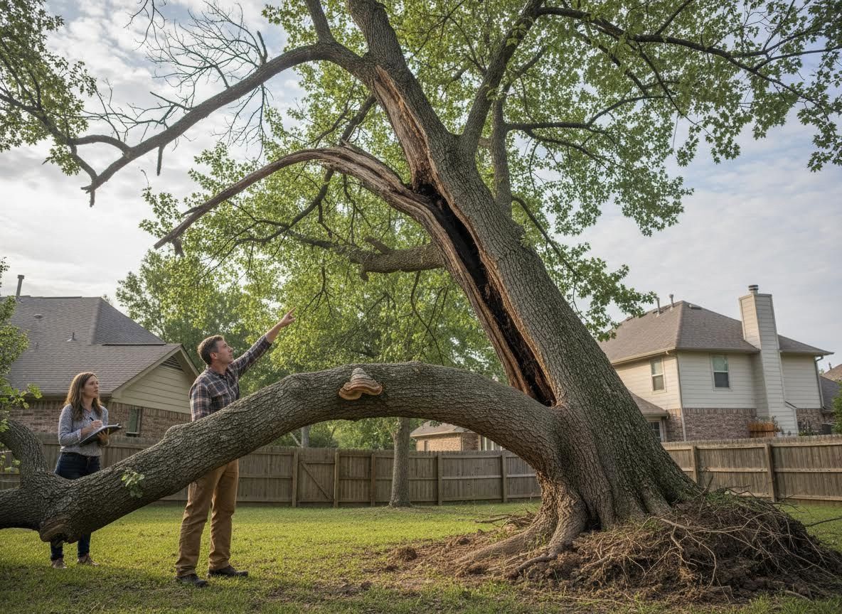 Arborists Inspecting Damaged Tree