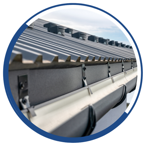 Close up of a nice, modern gutter system