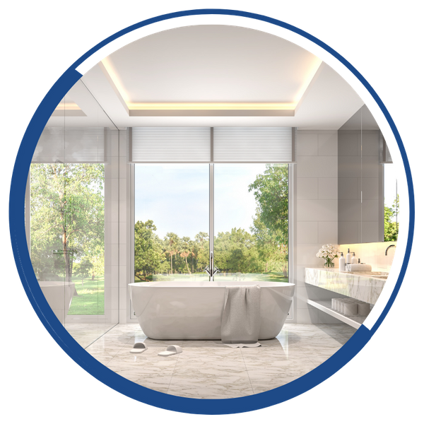 Windows in a bathroom