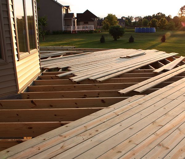 Image of a deck being built