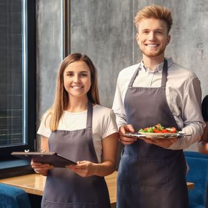 waiter and a waitress. 