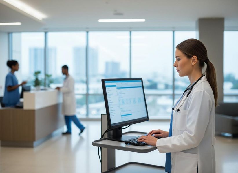 computer in a hospital computer in a hospital
